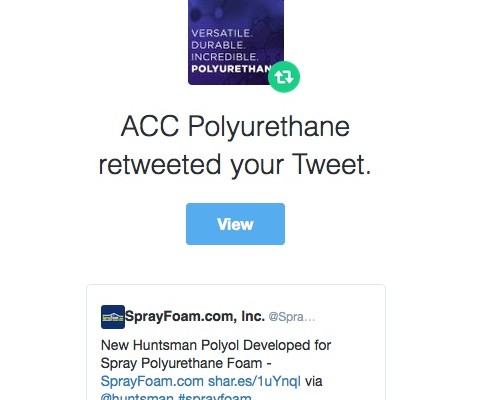 ACC Polyurethanes Retweets SprayFoamMagazine.com