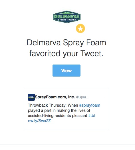 Delmarva Insulation favorited a tweet from SprayFoamMagazine.com