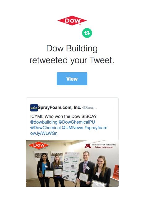 Dow retweeted SprayFoamMagazine.com