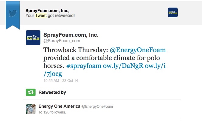 Energy One America retweeted SprayFoamMagazine.com