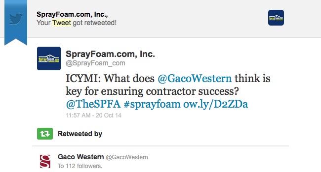 Gaco Western retweeted SprayFoamMagazine.com