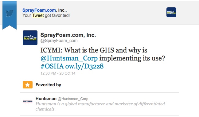 Huntsman retweeted SprayFoamMagazine.com