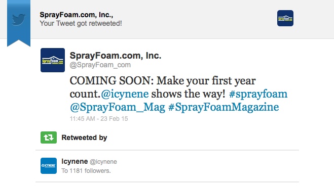 Icynene retweeted SprayFoamMagazine.com