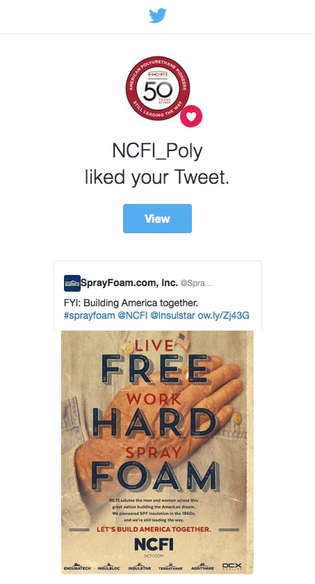 NCFI liked a SprayFoamMagazine.com tweet