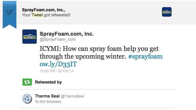 ThermaSeal retweed SprayFoamMagazine.com