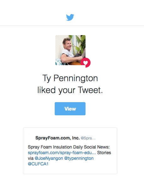 Ty Pennington liked SprayFoam's tweet.