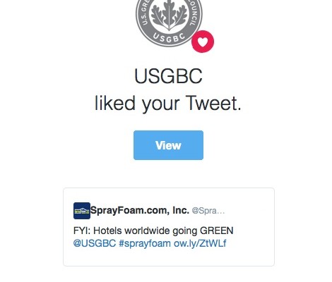 USGBC liked a SprayFoamMagazine.com tweet