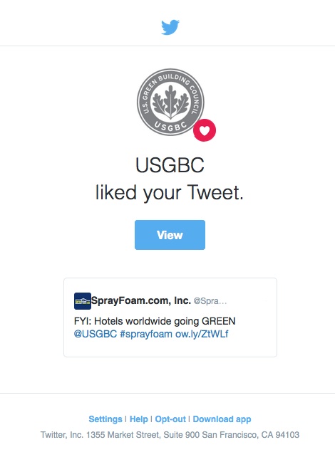 USGBC liked a SprayFoamMagazine.com tweet