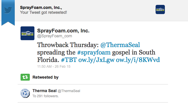 ThermaSeal retweeted SprayFoam.com