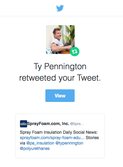 Ty Pennington retweeted SprayFoamMagazine.com