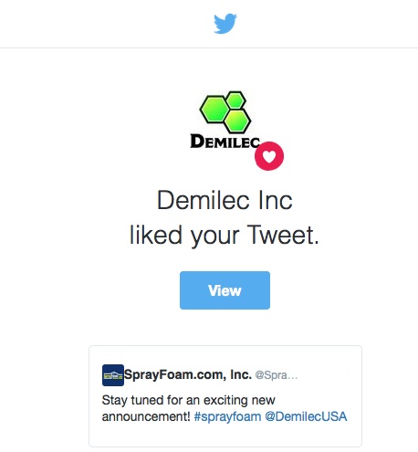 Demilec liked a SprayFoam.com tweet