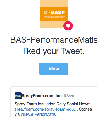 BASF liked SprayFoamMagazine.com's tweet.