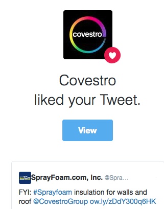 Covestro liked a SprayFoamMagazine.com tweet.