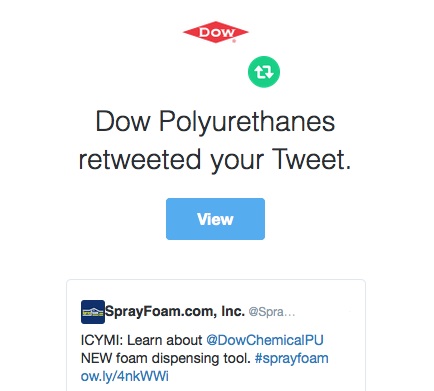 Dow retweeted SprayFoamMagazine.com
