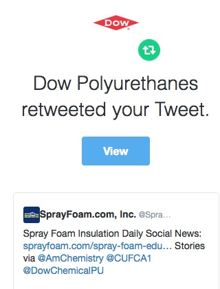 Dow retweeted SprayFoamMagazine.com
