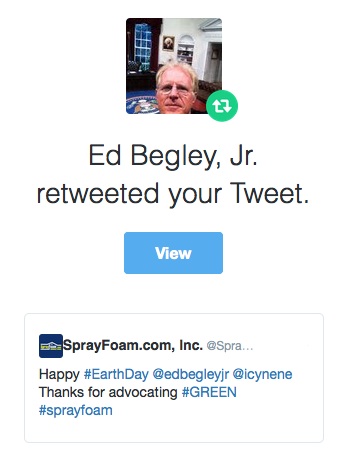 Ed Begley Jr. retweeted SprayFoamMagazine.com