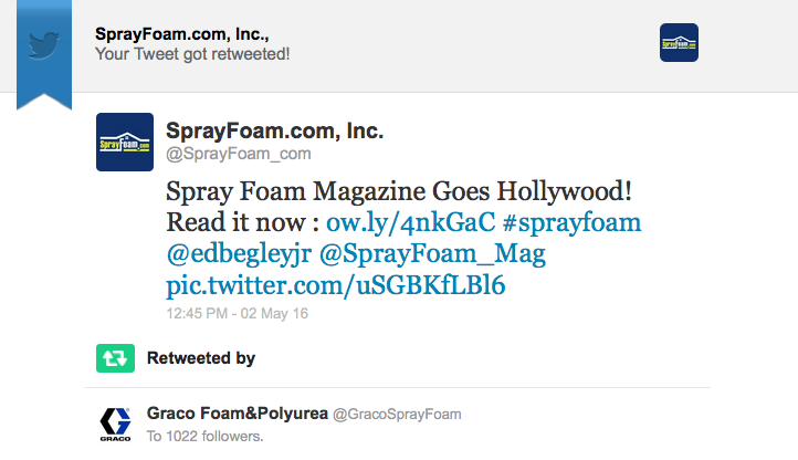 Graco retweeted SprayFoamMagazine.com