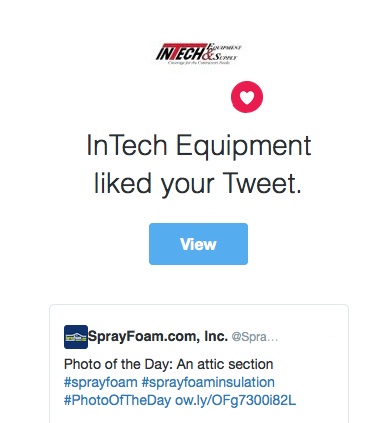 InTech Equipment liked a SprayFoamMagazine.com tweet.