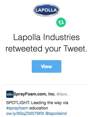 Lapolla retweeted SprayFoamMagazine.com