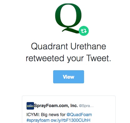 Quadrant Urethane retweeted SprayFoamMagazine.com