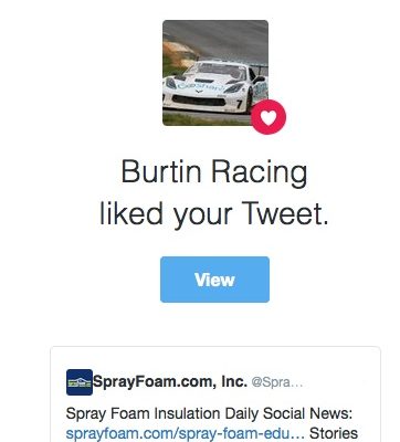 Burtin Racing liked a SprayFoamMagazine.com tweet