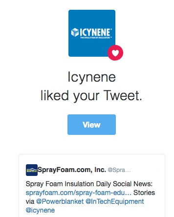 Icynene liked a SprayFoamMagazine.com tweet.