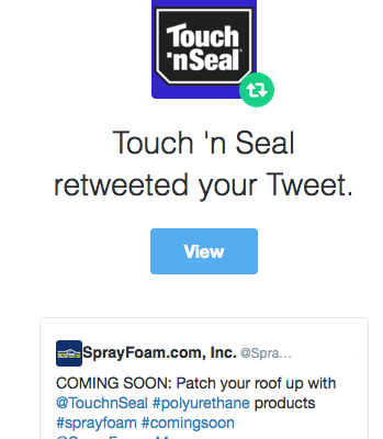 Touch 'n Seal retweeted SprayFoam.com