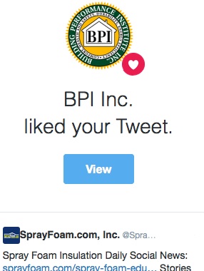 BPI, Inc. liked a SprayFoamMagazine.com tweet.