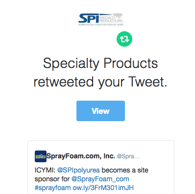 Specialty Products Inc. retweeted SprayFoamMagazine.com