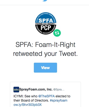SPFA retweeted SprayFoamMagazine.com