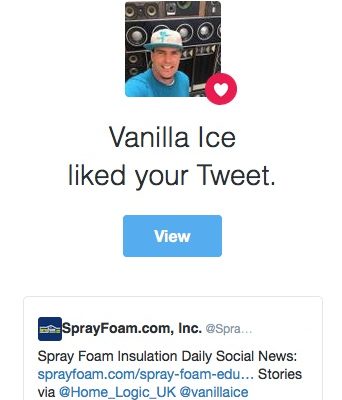 Vanilla Ice liked SprayFoamMagazine.com