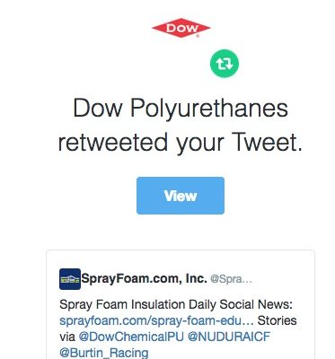 Dow Polyurethanes retweeted SprayFoam.com
