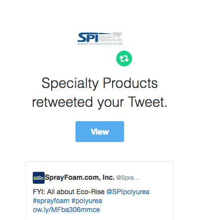 Specialty Products, Inc. retweeted SprayFoam.com